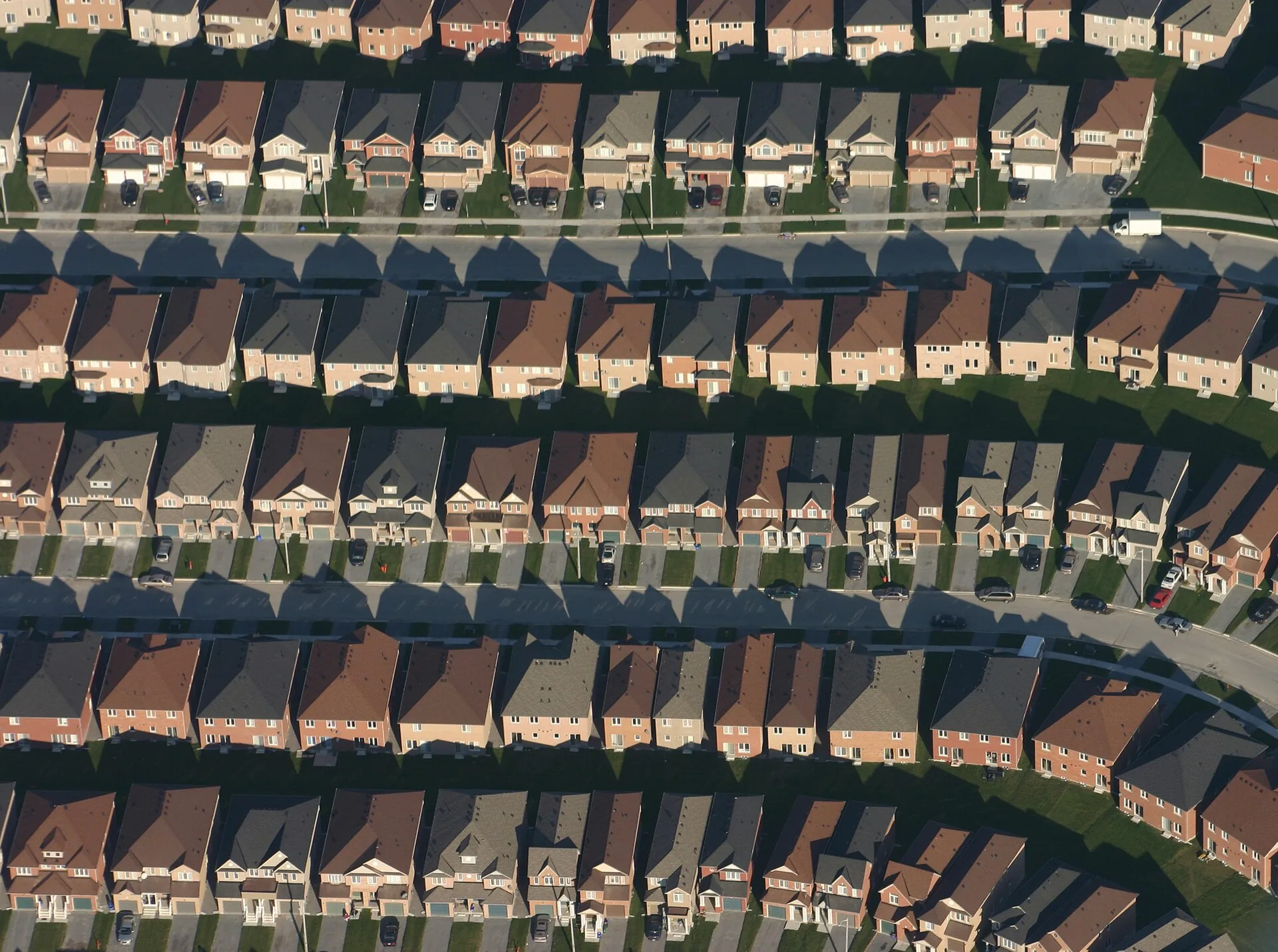 Aerial view of Markham neighbourhoods, Ontario