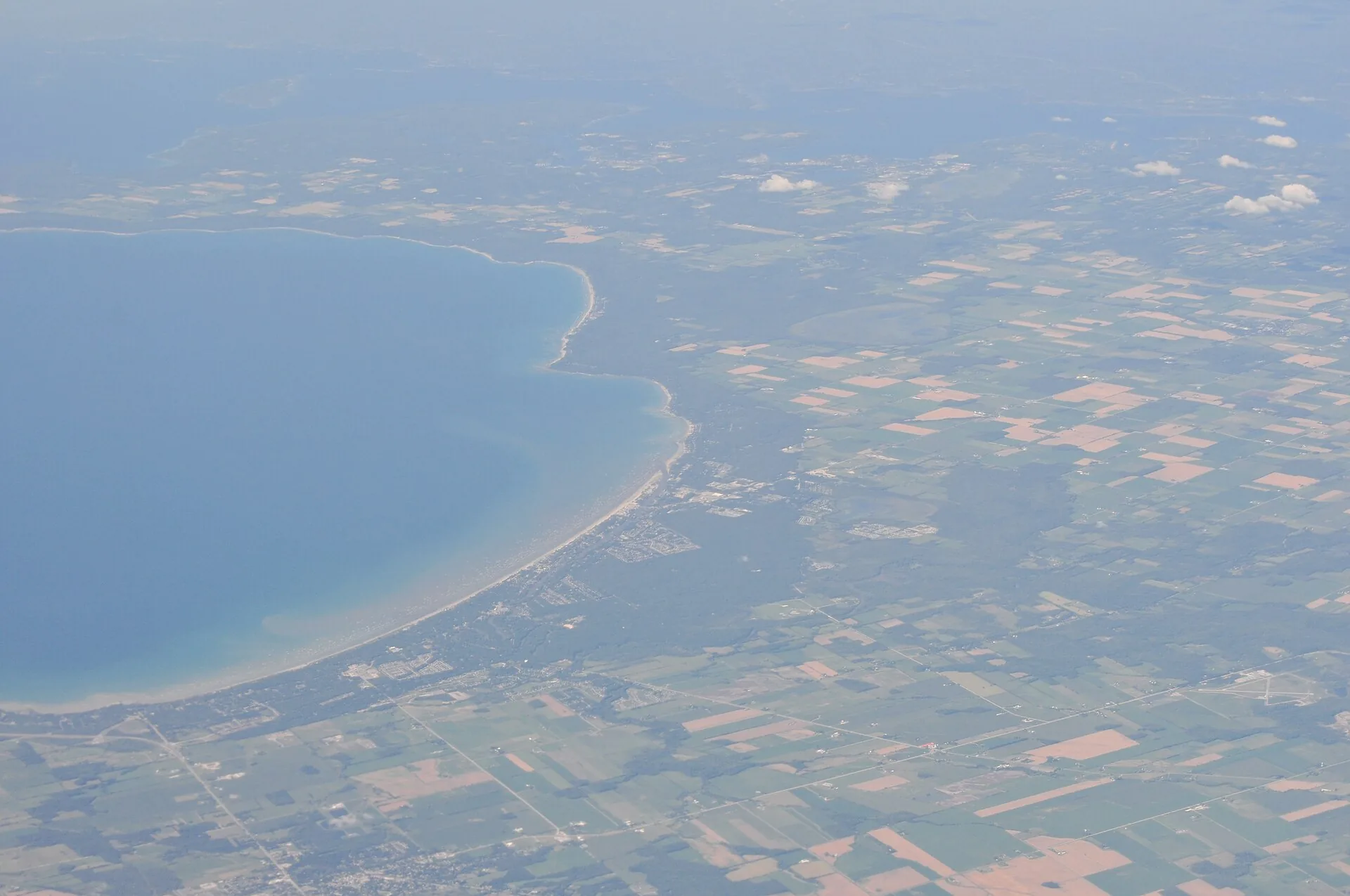 Aerial view of Wasaga Beach on Georgian Bay, Ontario